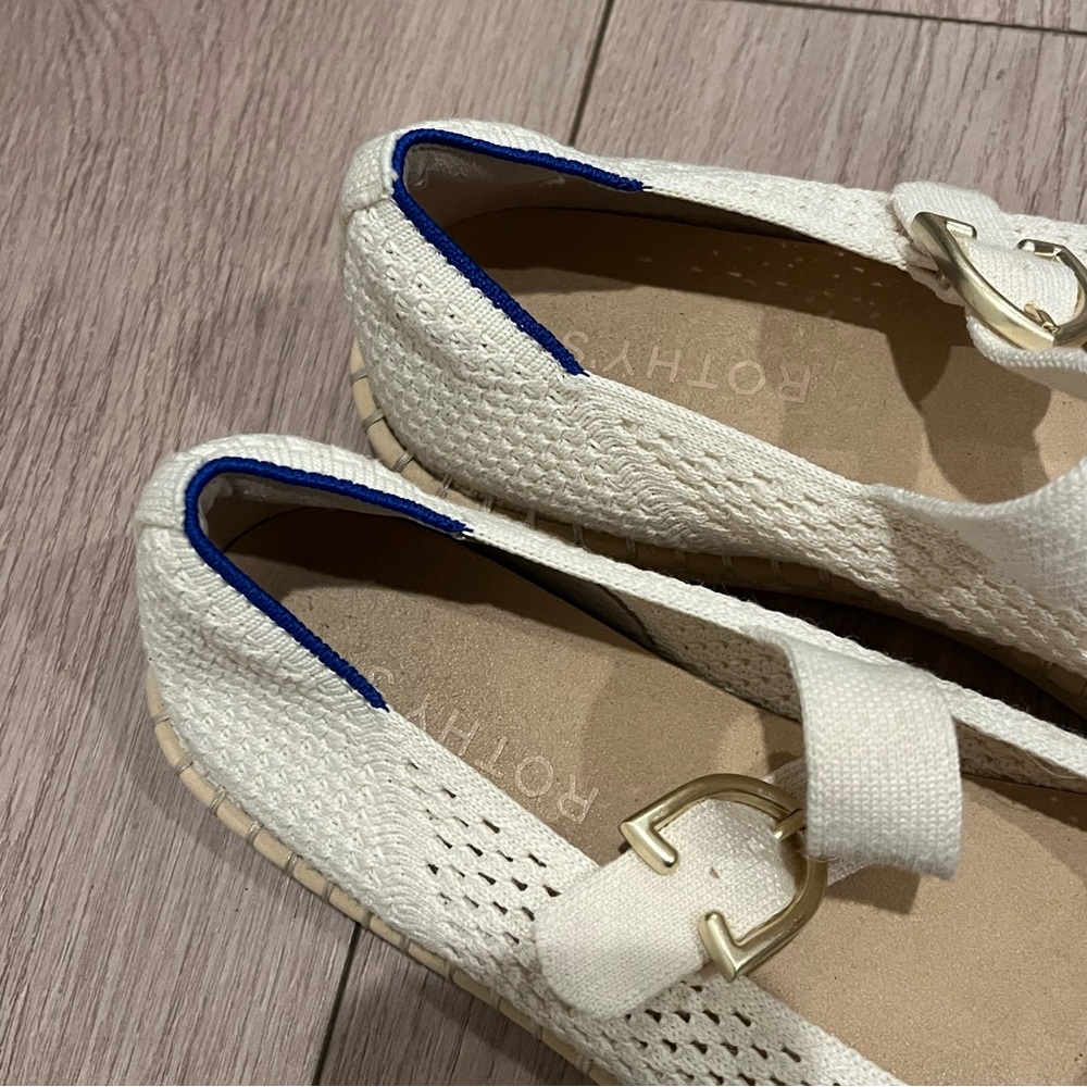 Rothy's Cream Espadrille Mary Jane Flats - Picture 5 of 8